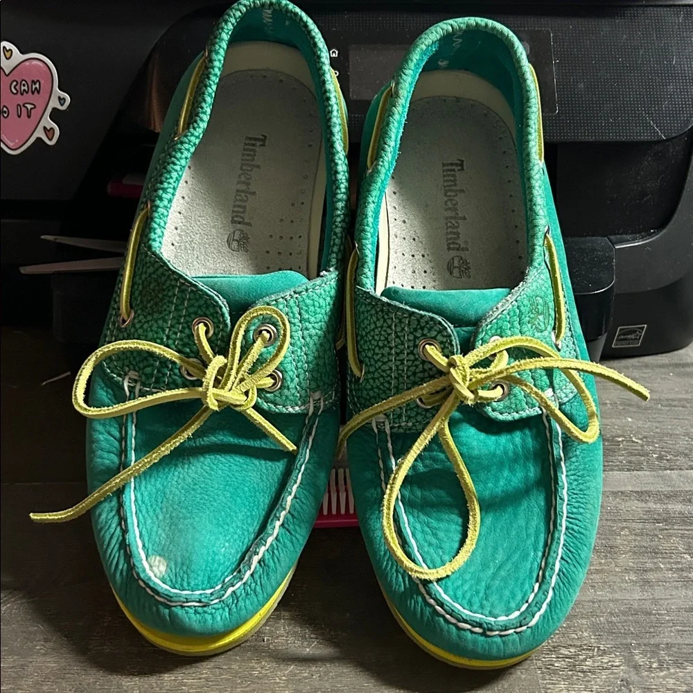 Timberland Classic 2 Eyed Boat‎ Shoes - Shades of green. Mens 8.5